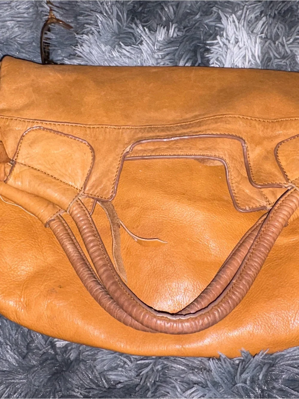 Foley + Corinna Cognac Leather Crossbody Tote